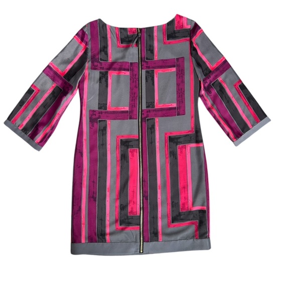 Eliza J Lined Midi Dress in Cool Colors with Sexy Zipper along the back size 6 - Picture 11 of 11